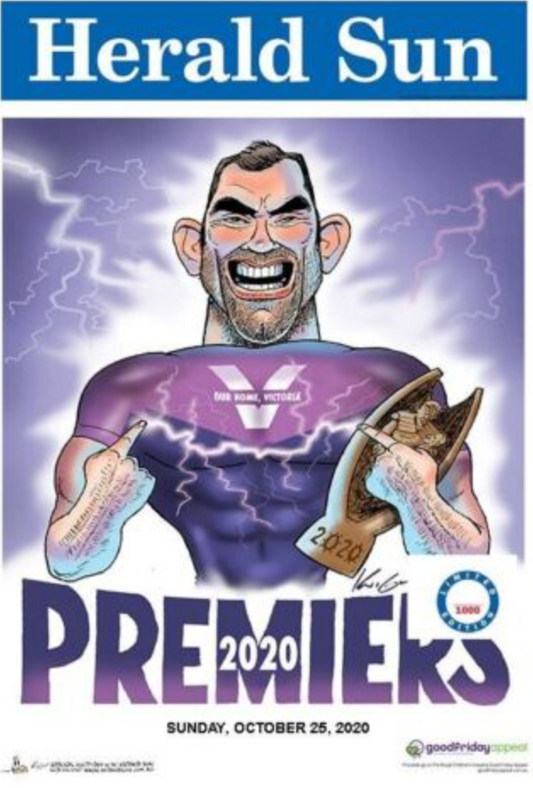 2020 NRL Melbourne Storm Mark Knight Limited Edition Premiership Poster